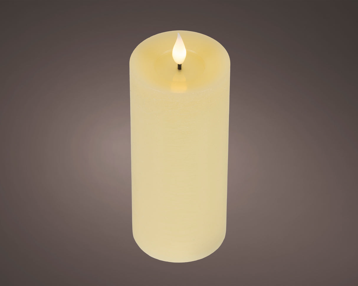 Lumineo 20cm LED Realistic Wax Candle - Warm White - Cream - 480463
