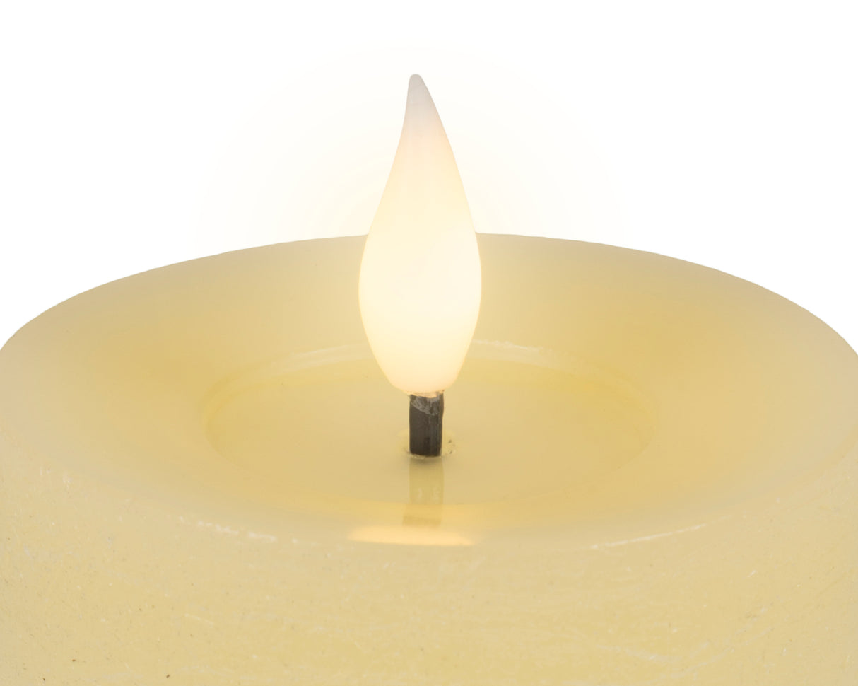 Lumineo 20cm LED Realistic Wax Candle - Warm White - Cream - 480463