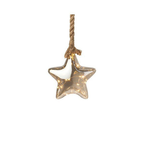 Lumineo 20cm LED Warm White Indoor Hanging Star Light with Rope