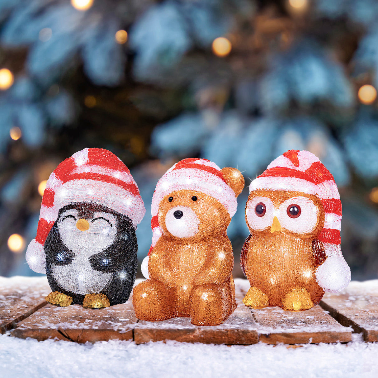 Lumineo 21cm Cool White LED Outdoor Animals – Penguin, Owl, or Bear