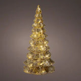Lumineo 21cm Gold Micro LED Glass Tree