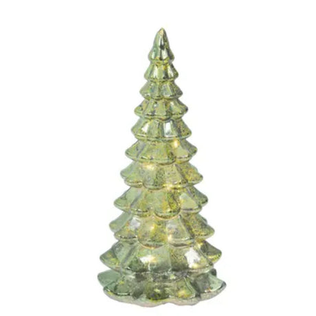 Lumineo 21cm Green Micro LED Glass Tree