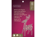Lumineo 21cm Lit Metal Reindeer Frame - Silver - Warm White - 486680