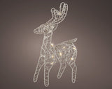 Lumineo 21cm Lit Metal Reindeer Frame - Silver - Warm White - 486680