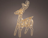 Lumineo 21cm Micro LED Indoor Metal Reindeer Frame - Warm White - Gold