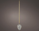 Lumineo 21cm Micro LED Steady Pinecone Hanging Decoration - Warm White - 487584