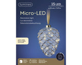 Lumineo 21cm Micro LED Steady Pinecone Hanging Decoration - Warm White - 487584