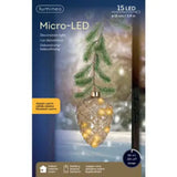 Lumineo 21cm Micro LED Warm White Pinecone with Garland