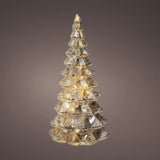 Lumineo 21cm Silver Micro LED Glass Tree