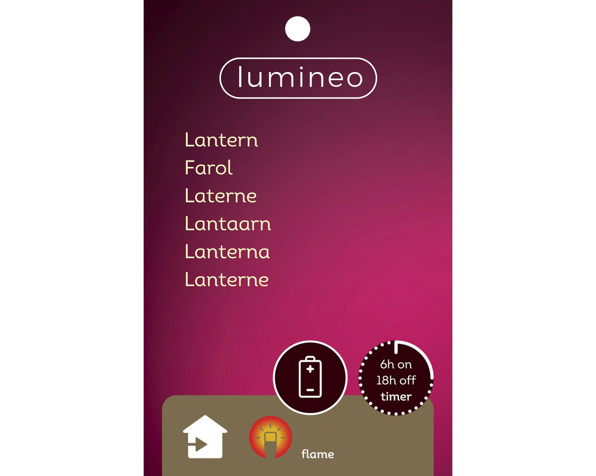 Lumineo 22.5cm LED Lit Lantern (Choice of 3) - 894382