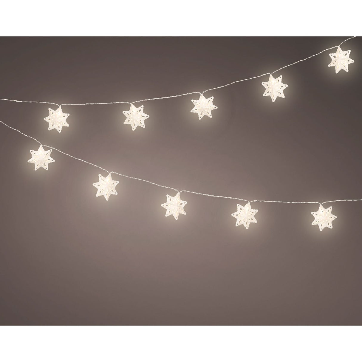 Lumineo 225cm Warm White Paper Snowflake String Lights