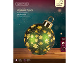 Lumineo 23cm LED Rotating Bauble Decoration - Warm White - Green - 481536