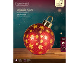 Lumineo 23cm LED Rotating Bauble Decoration - Warm White - Red - 481532