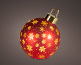 Lumineo 23cm LED Rotating Bauble Decoration - Warm White - Red - 481532