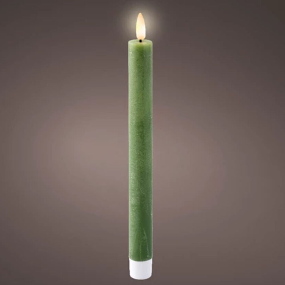 Lumineo 24.5cm Green LED Wick Candle