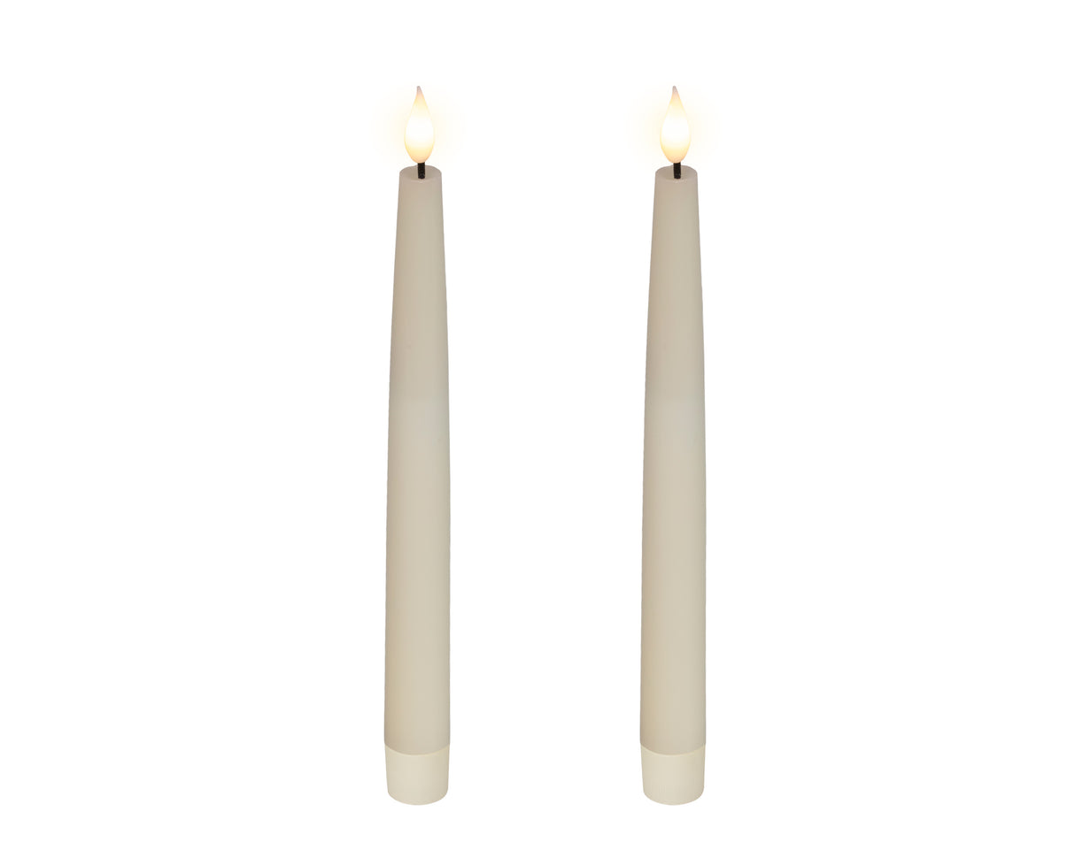 Lumineo 24.5cm LED Realistic Dinner Candles - Cream - (Set of 2) -  480471