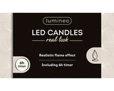 Lumineo 24.5cm LED Realistic Dinner Candles - Green - (Set of 2) - 480524