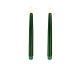 Lumineo 24.5cm LED Realistic Dinner Candles - Green - (Set of 2) - 480524