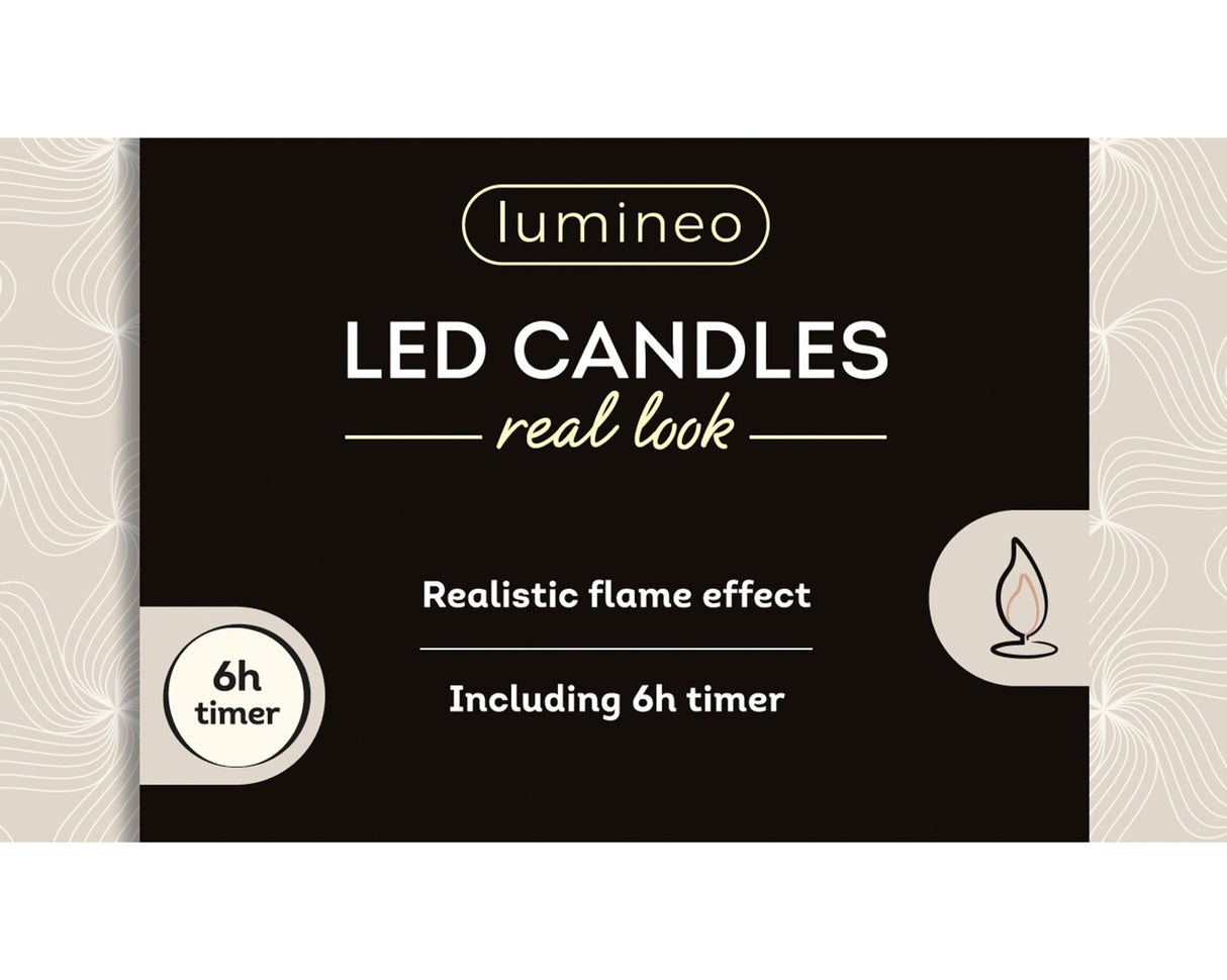 Lumineo 24.5cm LED Realistic Dinner Candles - Red - (Set of 2) - 480517
