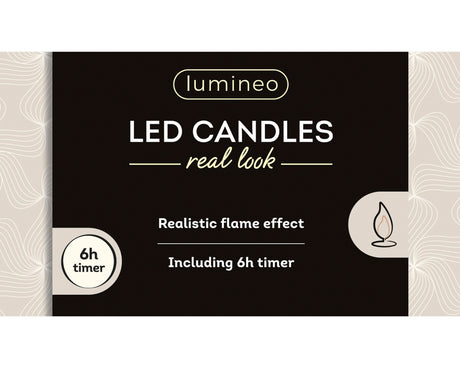Lumineo 24.5cm LED Realistic Dinner Candles - Red - (Set of 2) - 480517