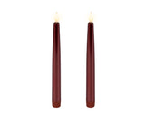 Lumineo 24.5cm LED Realistic Dinner Candles - Red - (Set of 2) - 480517