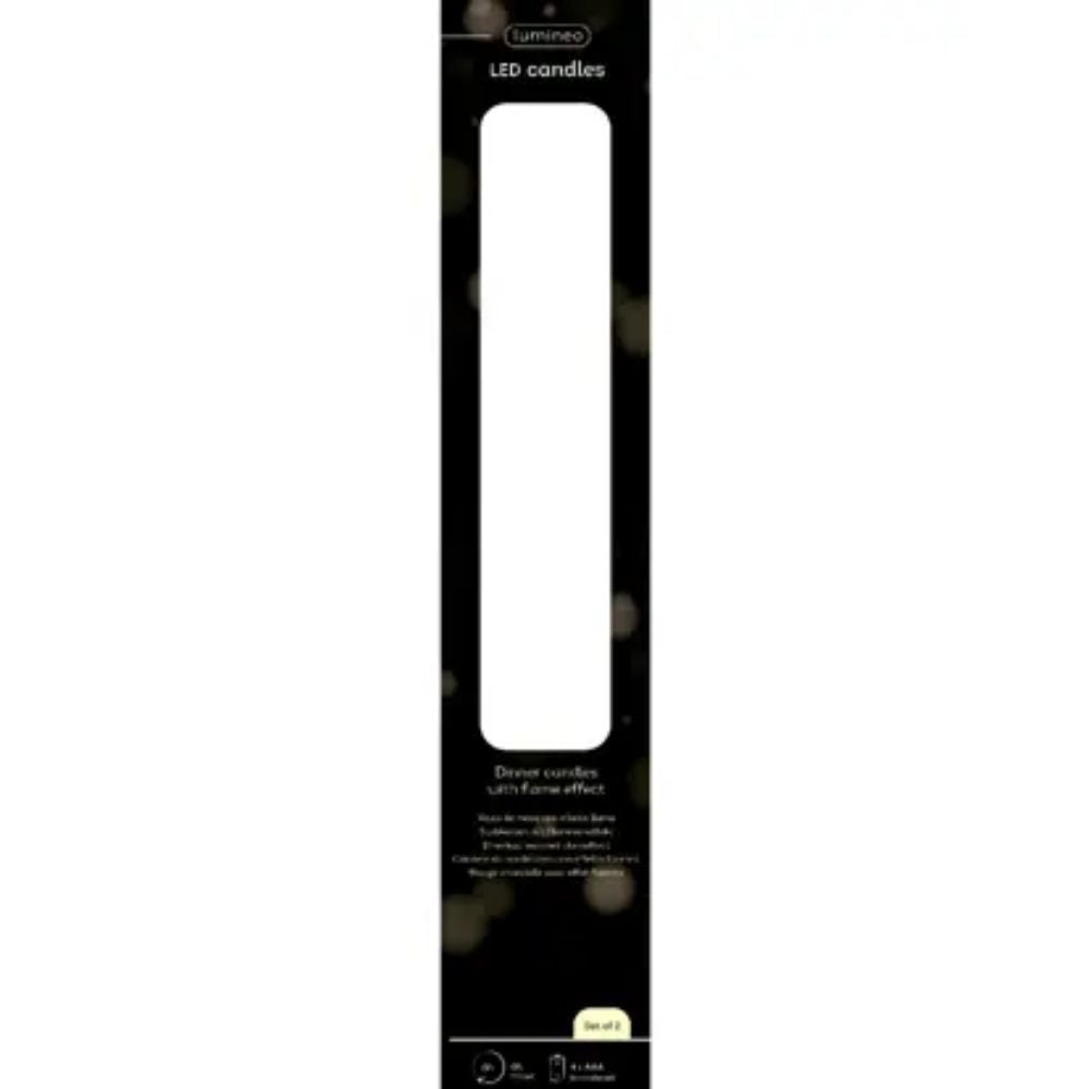 Lumineo 24.5cm White LED Wick Dinner Candle