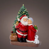Lumineo 24cm Micro LED Polyresin Santa Ornament