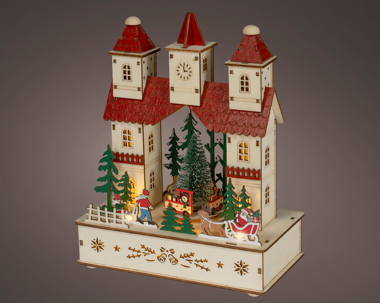 Lumineo 25.5cm Church LED Wooden Christmas Village Silhouette - 487364