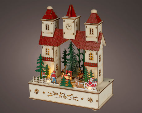 Lumineo 25.5cm Church LED Wooden Christmas Village Silhouette - 487364