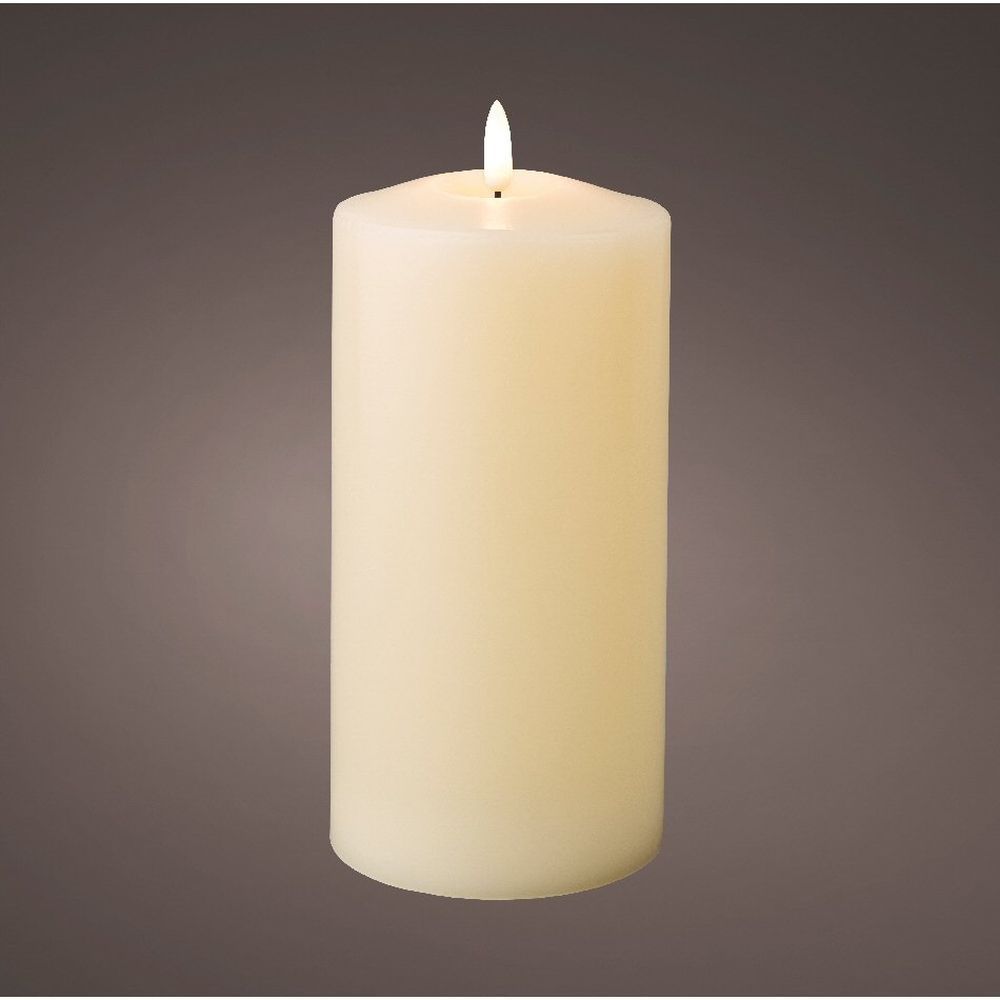 Lumineo 25cm LED Cream Church Wax Candle
