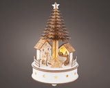 Lumineo 25cm LED Wooden Christmas Tree Scene Silhouette - 487726