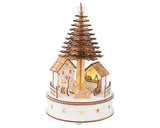 Lumineo 25cm LED Wooden Christmas Tree Scene Silhouette - 487726