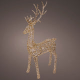 Lumineo 270cm Warm White LED Lit Gold Twist Frame Reindeer Decoration - 5,200 LEDs