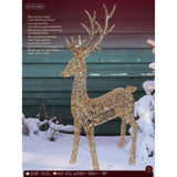 Lumineo 270cm Warm White LED Lit Gold Twist Frame Reindeer Decoration - 5,200 LEDs