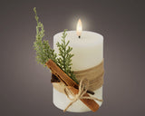 Lumineo 13cm LED Christmas Wrap Wax Candle - Cream - 487515
