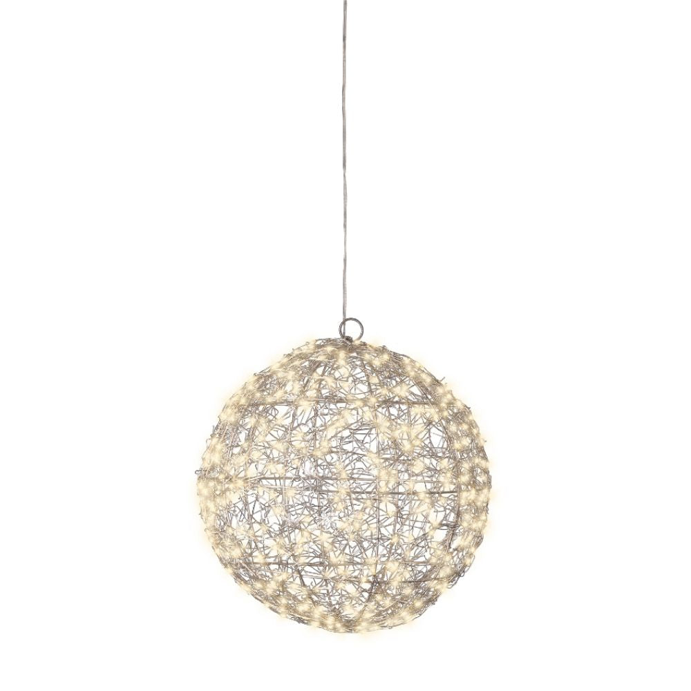 Lumineo 28cm Warm White LED Lit Metal Frame Ball Decoration