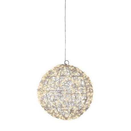 Lumineo 28cm Warm White LED Lit Metal Frame Ball Decoration