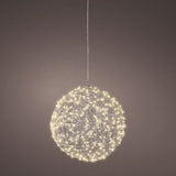 Lumineo 28cm Warm White LED Lit Metal Frame Ball Decoration