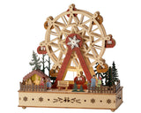Lumineo 28cm Wooden Christmas Carousel LED Scene