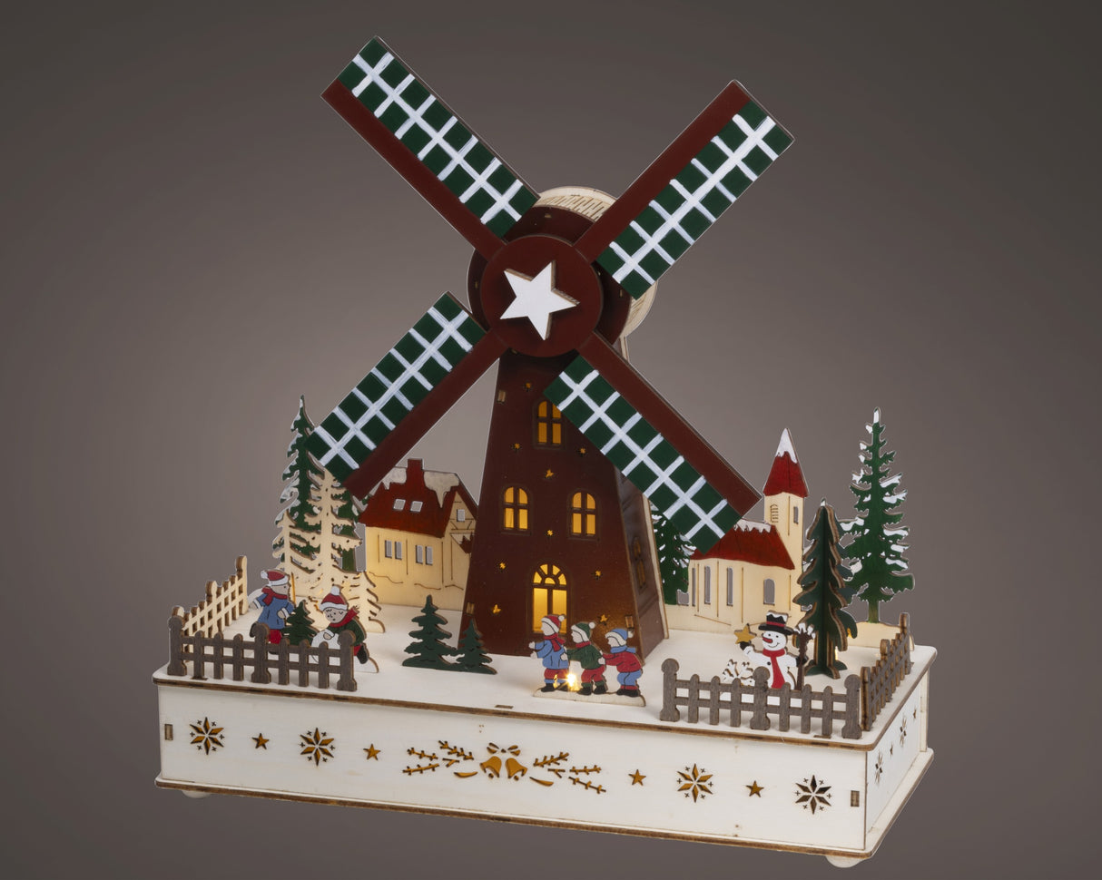 Lumineo 29.5cm LED Wooden Windmill Silhouette - 489614
