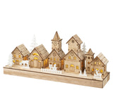 Lumineo 30cm LED Wooden Christmas Town Silhouette - 487754