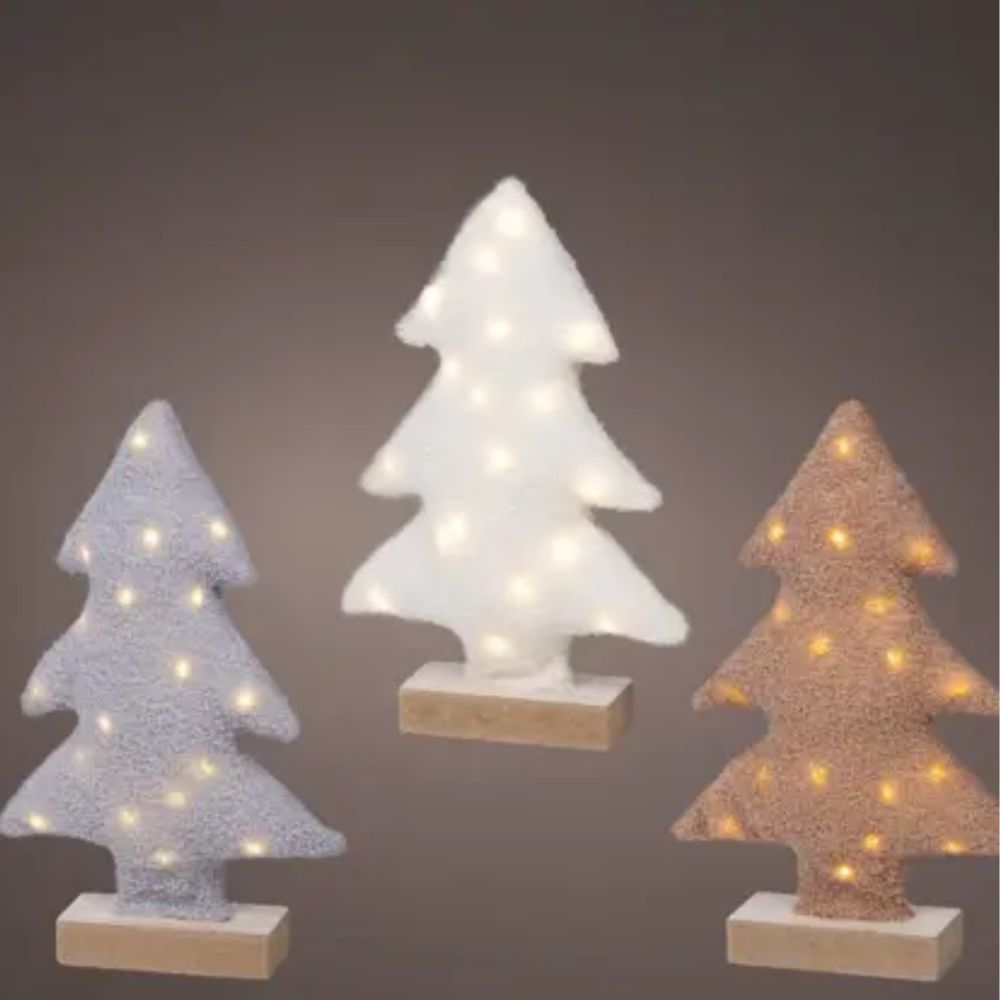Lumineo 30cm Micro LED Fabric Tree Ornament (Choice of 3)