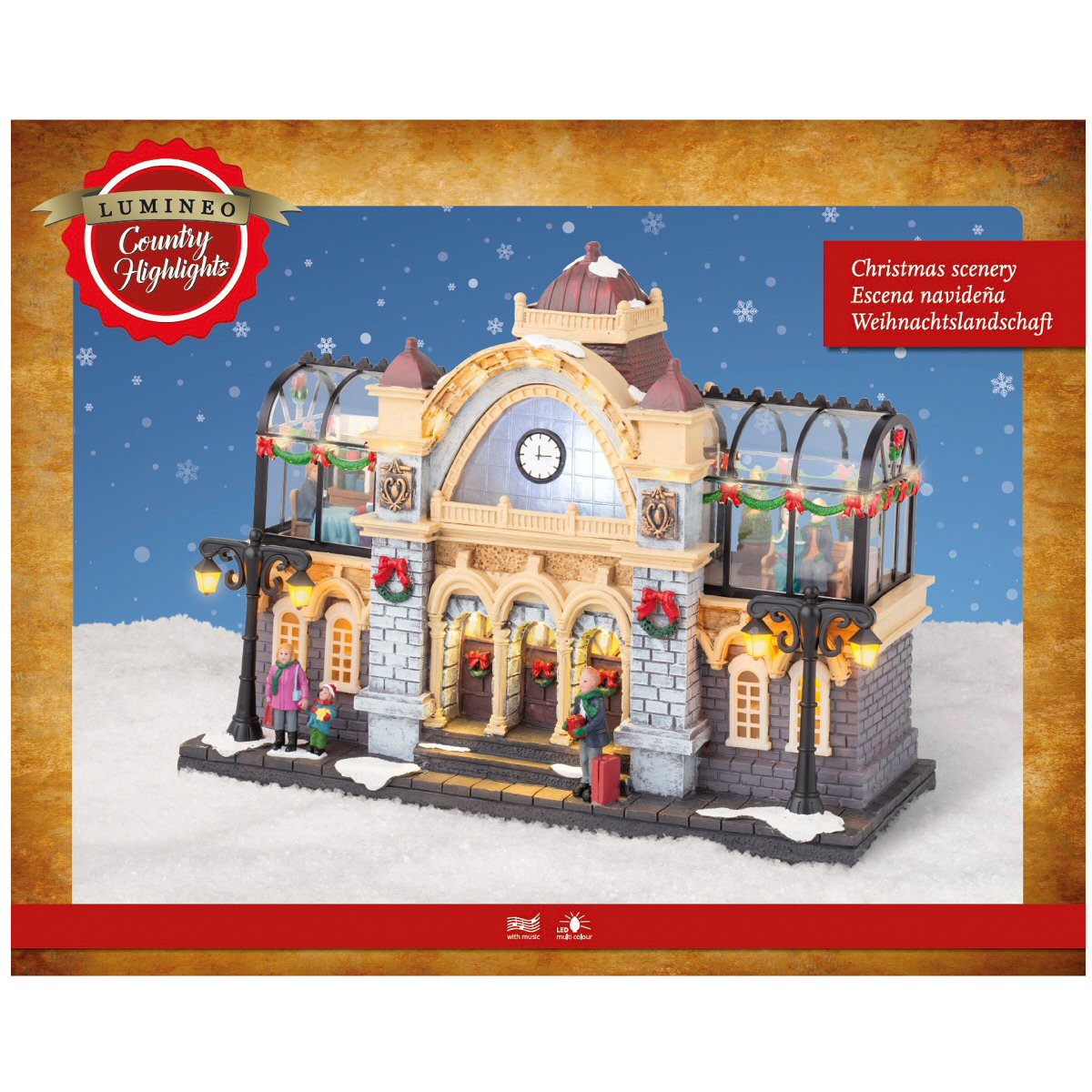 Lumineo 33cm LED Christmas Village Town Hall