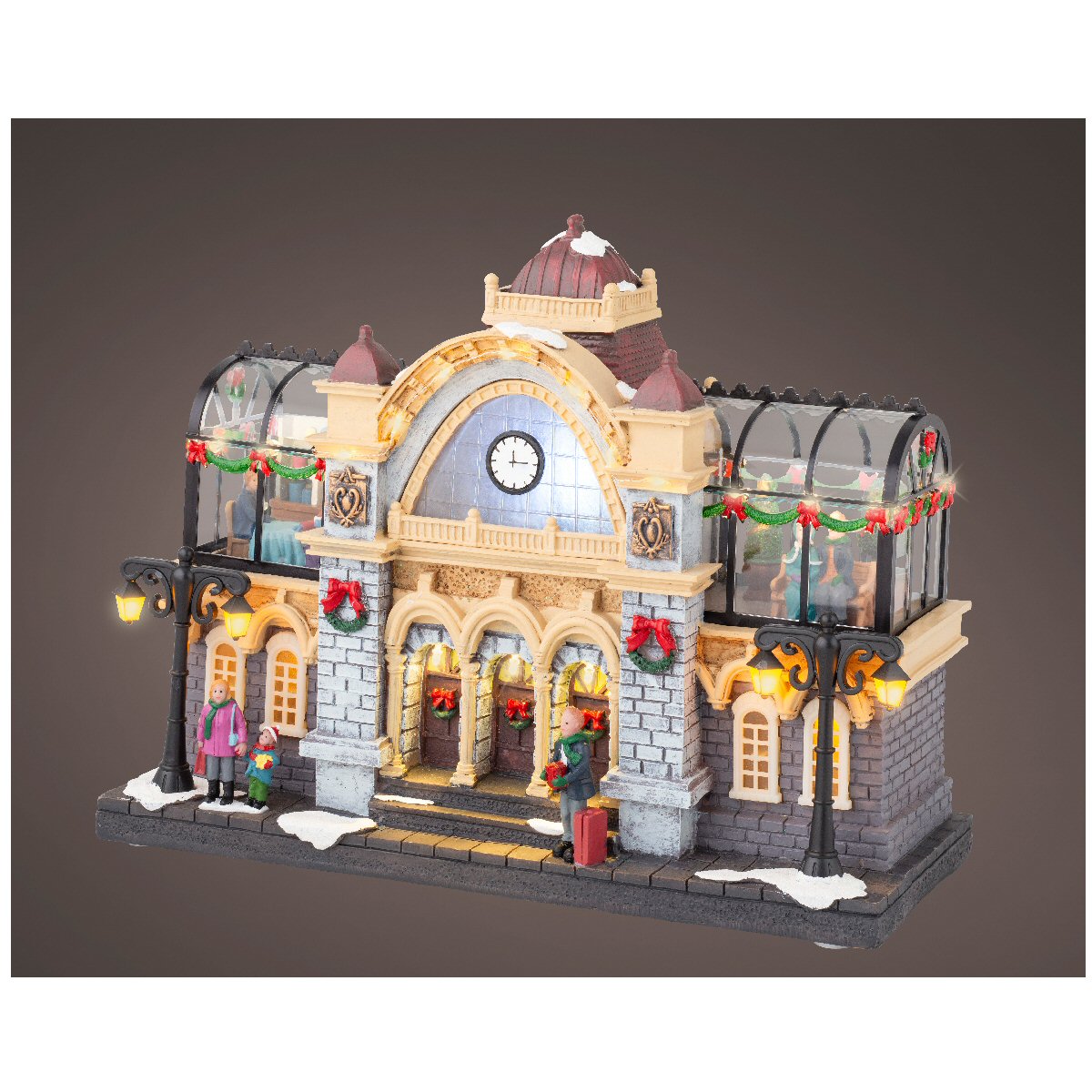 Lumineo 33cm LED Christmas Village Town Hall