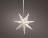 Lumineo 38cm LED Paper Star Hanging Decoration - White - Warm White - 489426