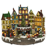 Lumineo 40cm LED Christmas Village Town Centre - Battery Operated