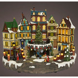Lumineo 40cm LED Christmas Village Town Centre - Battery Operated