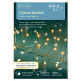 Lumineo 480 Warm White & Classic Warm LED Cluster Micro Wire Lights (3m)
