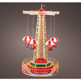 Lumineo 49cm Christmas Village Parachute Ride Fair Scene