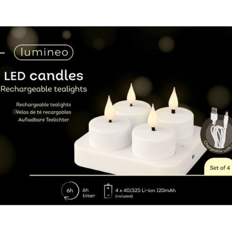 Lumineo 4cm Rechargeable LED Tealights